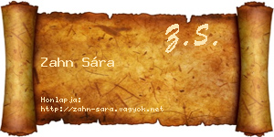 Zahn Sára névjegykártya