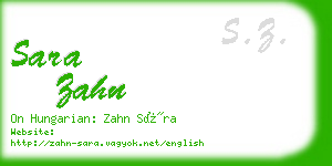 sara zahn business card